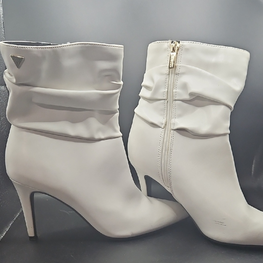 Guess Cream Heeled Boots